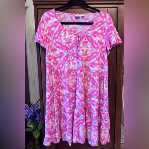 True Craft Pink Flutter Sleeve Sundress size XL